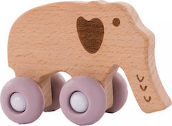 Bo Jungle Push Along Elephant on Wheels made of Wood for 6++ Months