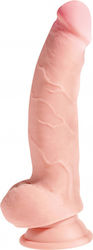 King Cock Triple Density Ρεαλιστικό Dildo με Όρχεις και Βεντούζα Flesh 20cm