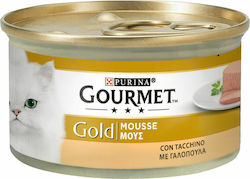 Purina Gourmet Gold Wet Food for Adult Cats In Can with Turkey Mousse 1pc 85gr