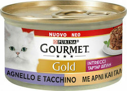 Purina Gourmet Gold Wet Food for Adult Cats In Can with Lamb / Turkey Ταρτάρ 1pc 85gr