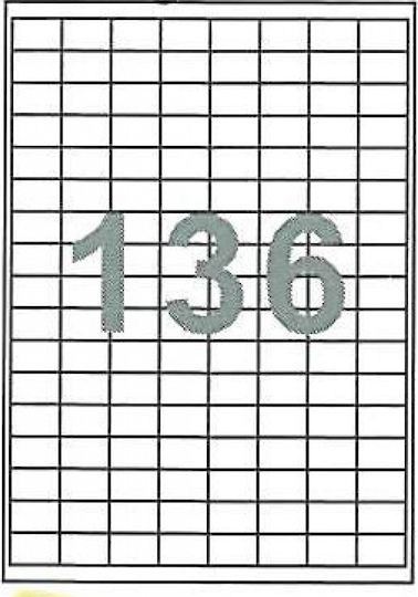 Fleks 13600 Self-Adhesive Rectangular A4 Labels 25.4x16.9mm