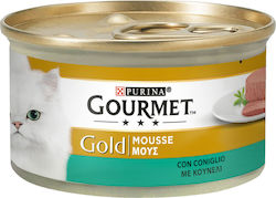 Purina Gourmet Gold Nasses Katzenfutter für Katze in Dose mit Kaninchen 24x85gr