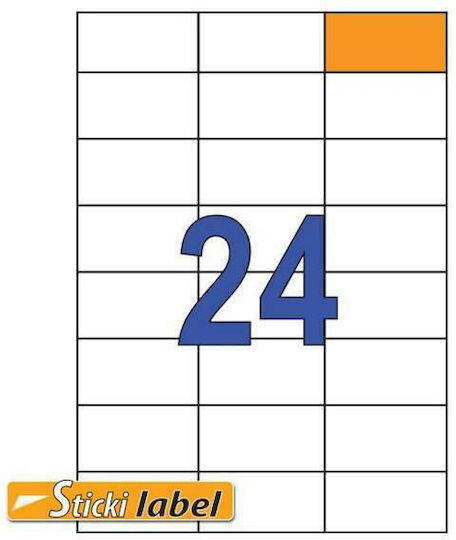 Sticki 2400 Selbstklebende A4-Etiketten Sticki 70x37mm