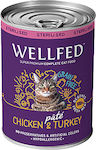 Wellfed Sterilised Wet Food for Sterilised Adult Cats for Urinary Health In Can with Turkey / Chicken Πατέ 1pc 400gr