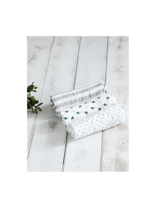 Nima Punky Pânze de Înfășat Alb 120x120εκ. 3buc