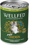 Wellfed Kitten Wet Food for Kittens Hypoallergenic In Can with Chicken Πατέ 6pcs 400gr