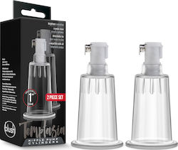Temptasia Temptasia Nipple Pumping Cylinders Set of 2 Klitoris- und Brustwarzen-Sauger Transparent 2τμχ Temptasia Temptasia Nipple Pumping Cylinders Set of 2 Klitoris- und Brustwarzen-Sauger Transparent 2τμχ