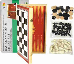 Zanna Toys Backgammon/Chess Wood with Checkers & Pawns 50x26cm 12-00826