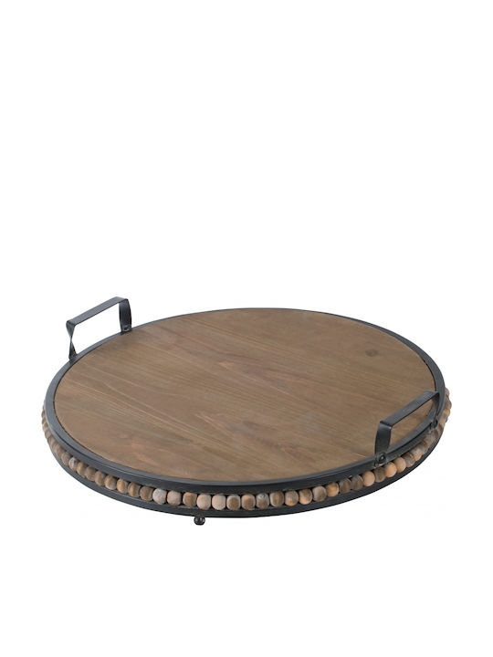 Artekko Metallic Round Decorative Tray 45x45cm