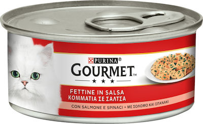 Purina Gourmet Nasses Katzenfutter für Katze in Dose mit Lachs 195gr