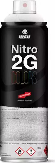 Montana Colors Σπρέι Βαφής Nitro 2G Colors Ακρυλικό με Ματ Εφέ White R-9010 500ml