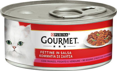 Purina Gourmet Wet Food for Adult Cats In Can with Vegetables / Liver / Beef 1pc 195gr