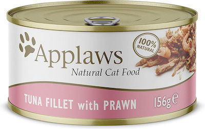 Applaws Natural Cat Food Hrana umeda pentru pisici adulte in Poate cu Creveți / Ton Felii 156gr 1buc