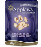 Applaws Natural Cat Food Nasses Katzenfutter für Katze in Beutel mit Huhn und Reis 70gr