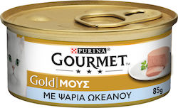 Purina Gourmet Gold Храна за мокри котешки хранилки за възрастни котки с Може да с Риба Мус 85гр 1бр