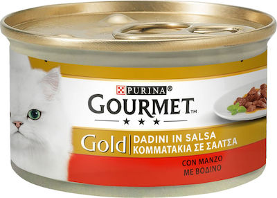 Purina Gourmet Gold Храна за мокри котешки хранилки за възрастни котки с Може да с Говеждо месо 85гр 24бр