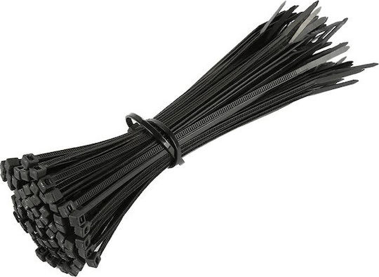 V-TAC Δεματικά Καλωδίων Πλαστικά 300mmx4.5mm σε Μαύρο χρώμα (100τμχ) (11174)