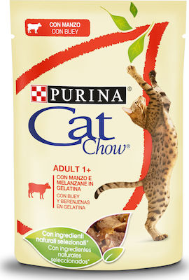 Purina Cat Chow Adult Βοδινό / Μελιτζάνες 85gr