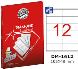 Diamond 1200 Selbstklebende A4-Etiketten 105x48mm