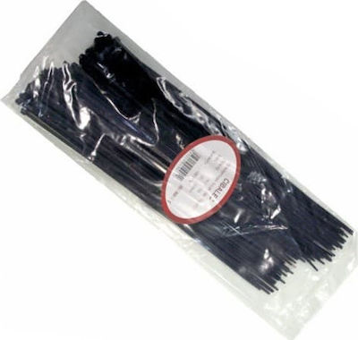 Adeleq Pack of 100pcs Black Plastic Cable Ties 200x4.8mm 19-200481