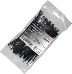 Adeleq Plastische Kabelbinder 150mmx3.6mm in Schwarz Farbe (100 Stück) 19-150361