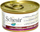 Schesir Nature for Cat Wet Food for Adult Cats in Cans with Chicken, Calf and Rice Grain-Free & Gluten-Free 85gr