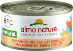 Almo Nature HFC Nasses Katzenfutter für Katze in Dose mit Thunfisch und Shrimps 70gr