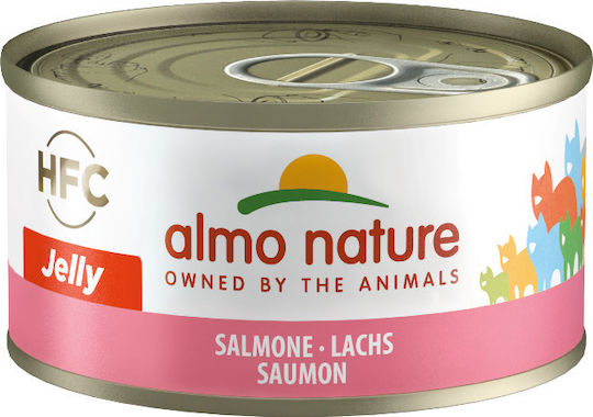 Almo Nature HFC Wet Cat Food for Adult Cats in Cans with Salmon Grain Free 6x70g
