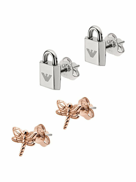 Emporio Armani Heritage Set Earrings made of Steel Gold Plated