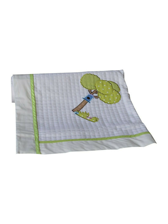 Bebe Stars Little Βirds Chiffon Swaddle Wrap in Green Color