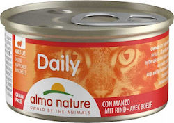 Almo Nature Daily Nasses Katzenfutter für Katze in Dose mit Kalb 85gr