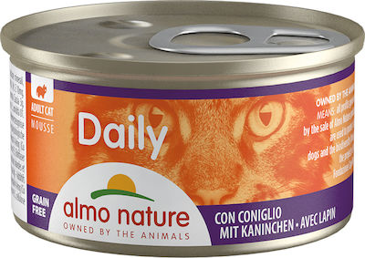 Almo Nature Daily Nasses Katzenfutter für Katze in Dose mit Kaninchen 85gr