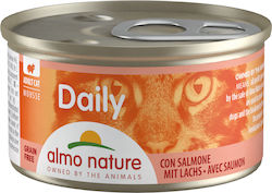 Almo Nature Daily Nasses Katzenfutter für Katze in Dose mit Lachs 85gr