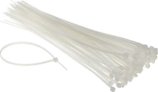 Sapiselco Kabelbinder Kunststoff 200mmx3.5mm in Weiß Farbe (100 Stück) sel.2.211