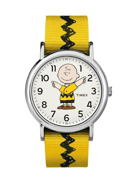 Timex Kinder-Analoguhr Weekender Peanuts Charlie mit Stoffarmband