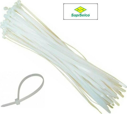 Sapiselco Cable Ties Plastic 430mm x 4.5mm in White Colour 100 pcs SEL.2.428