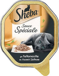 Sheba Sauce Speciale Nasses Katzenfutter für Katze in Tablett mit Türkei 85gr