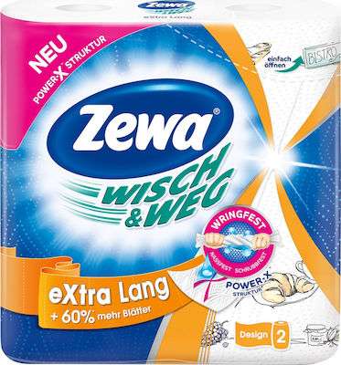 Zewa Χαρτί Κουζίνας Wisch & Weg Extra Lang 2 Ρολά 188gr