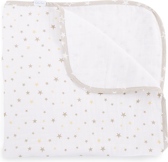Kikka Boo Stars Πάνα Αγκαλιάς από Μουσελίνα Λευκό 85x85εκ.
