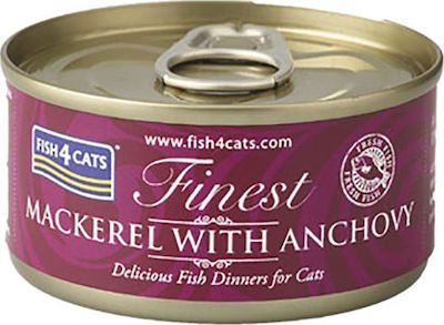 Fish4Cats Finest Wet Food for Adult Cats In Can with Anchovy / Mackerel 1pc 70gr