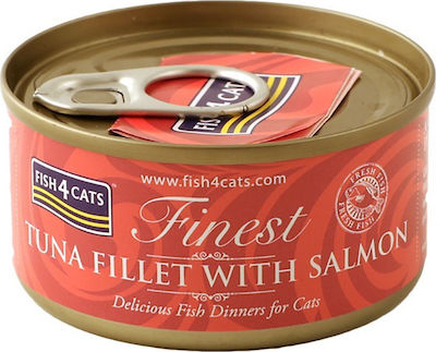 Fish4Cats Finest Wet Food for In Can with Salmon / Tuna Φιλέτο 1pc 70gr