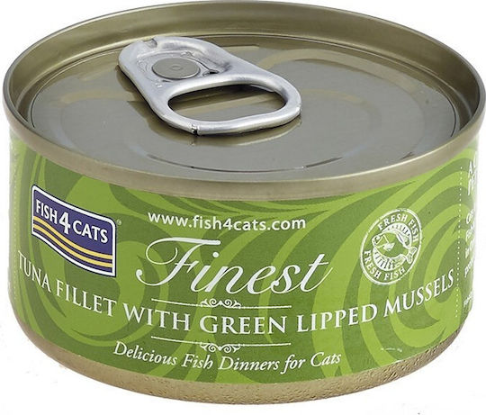 Fish4Cats Wet Food for Adult Cats in Cans with Mussels and Tuna 70gr