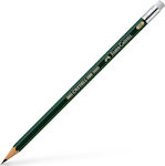 Faber-Castell 9000 Pencil HB with Eraser Green