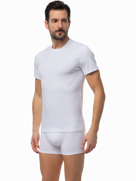 Minerva Men's Undershirt Short-sleeved in White...