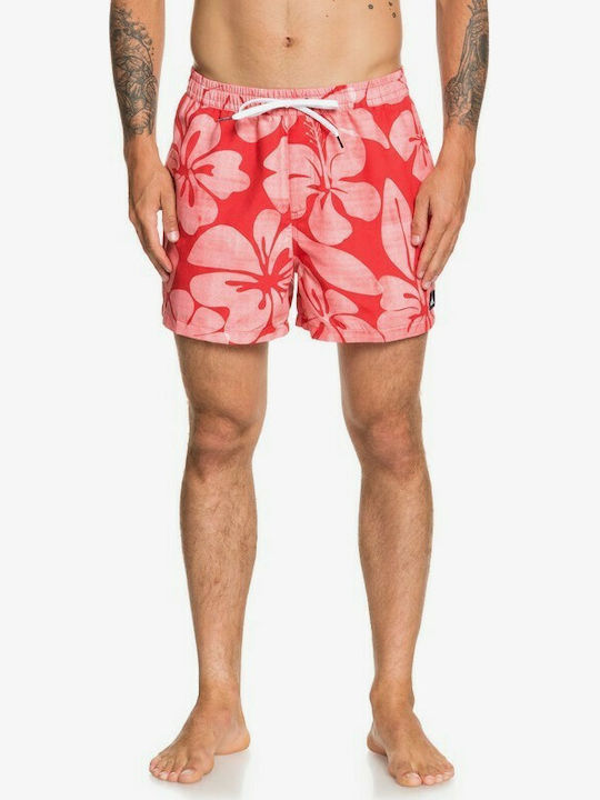 Quiksilver Herren Badebekleidung Shorts Rot Blumen