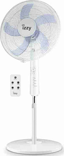 Izzy IZ-9003 Стоящ Вентилатор 70W Диаметър На Вентилатора 40cm С Дистанционно Бял