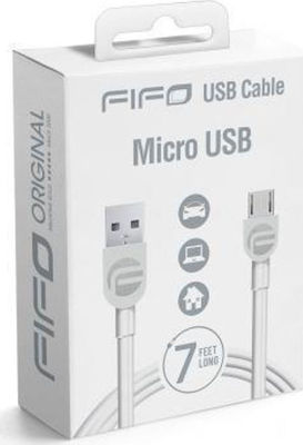 FIFO Regular USB 2.0 to micro USB Cable Λευκό 2m (60418)
