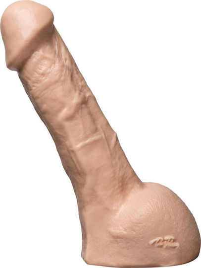 Doc Johnson Realistic Perfect Erect Vac U lock Realistic Dildo with Scrotum Vanilla 18cm