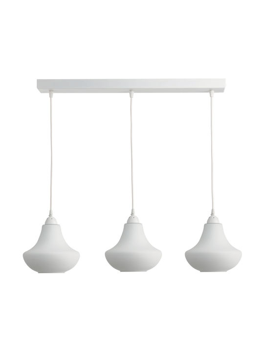 ArkoLight Pendant Light Three-Light Rail for Socket E27 White 3204-6/3