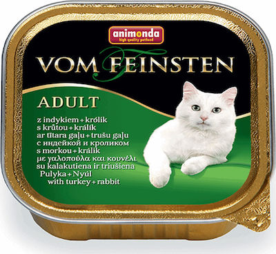 Animonda Adult Nasses Katzenfutter für Katze in Tablett mit Türkei und Kaninchen 100gr